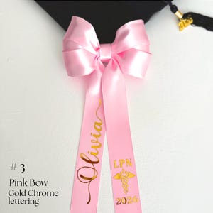RN GRAD CAP Topper Coquette Bow 2-in-1 Customized Gift Nursing College Class of 2026 Graduation Ceremony Personalized University Keepsake image 12