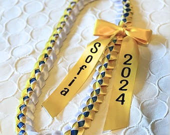 Graduation gift lei personalized single loop bow