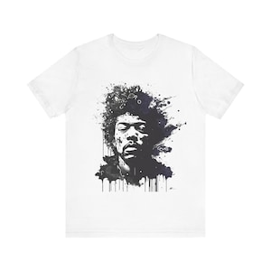 Jimi Hendrix Vintage style, White T-shirt, Classic Rock, Best seller, Comfortable, Stylish