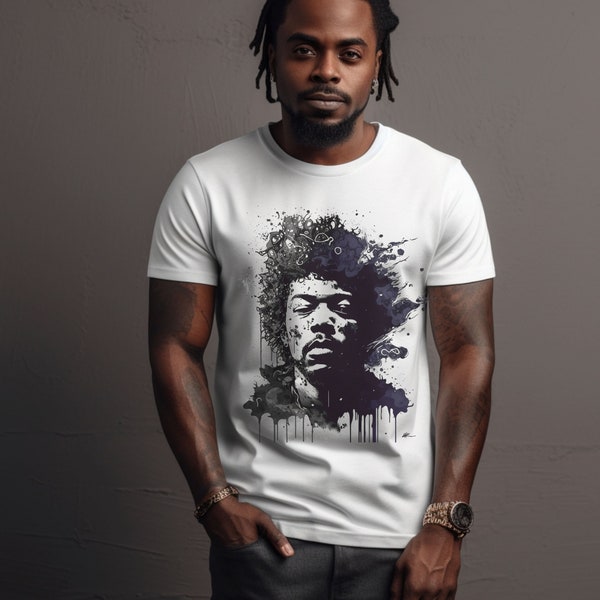 Style vintage Jimi Hendrix, T-shirt blanc, Rock classique, Meilleure vente, Confortable, Élégant