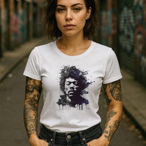 Camiseta gráfica de Jimi Hendrix, camisa de manga corta unisex
