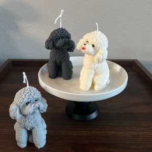 Cute Poodle Candle, Handmade Candle, Soy Wax Candle for Home Decor, Gift, Custom Scents & Colors, Mother's Day Gift, Gift for her