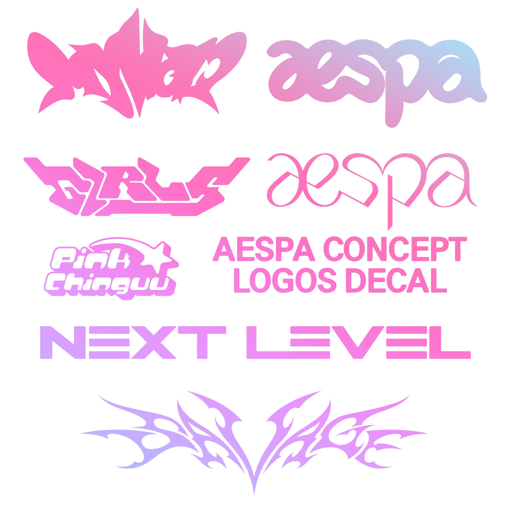 Aespa Album Logo Vinyl Decal | Holographic Kpop Sticker - Etsy