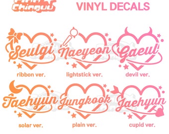 Custom K-Pop Lightstick Vinyl Decal | Holographic Heart Fan Light Sticker