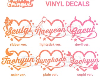 Custom Kpop Lightstick Vinyl Decal | Holographic Heart Fan Light Sticker