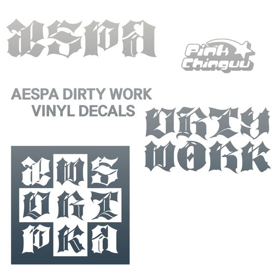 Aespa Dirty Work Album Kpop Logo Decals | Holographic Vinyl