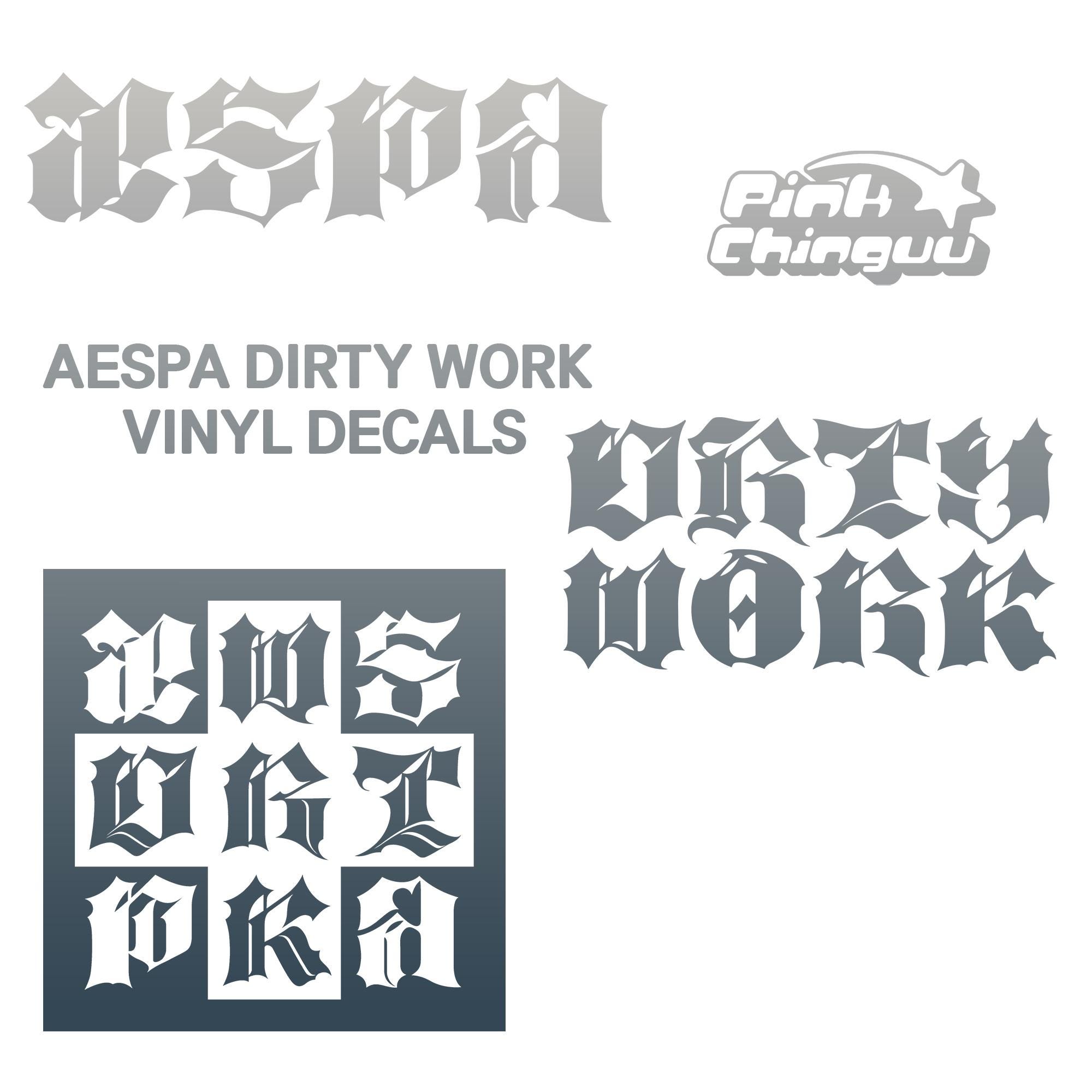 Aespa Dirty Work Album Kpop Logo Decals | Holographic Vinyl