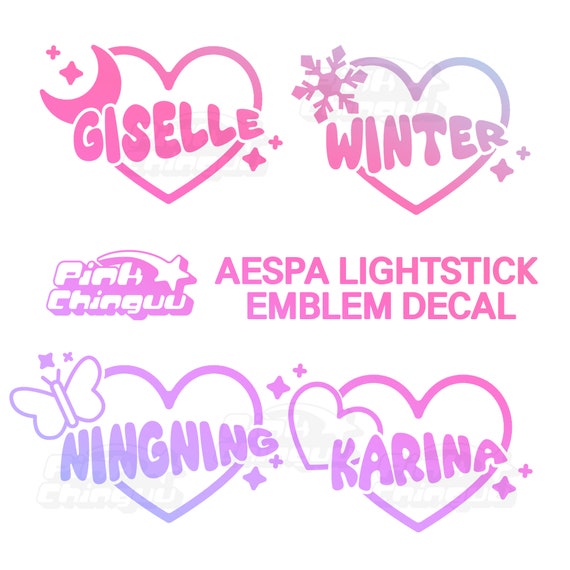 AESPA Kpop Vinyl Sticker Lightstick Heart Decal | Karina Winter