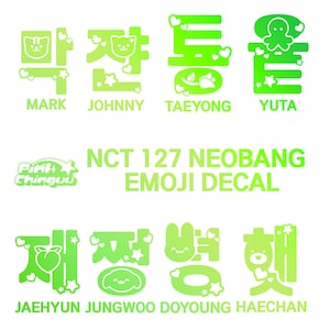 NCT 127 K-pop Emoji Hangul Lightstick Neobong Vinyl Decal Sticker