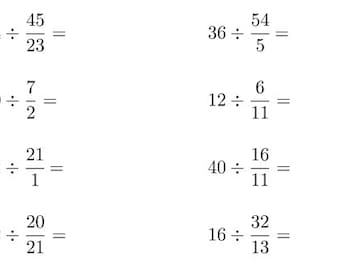 Secreto para sobresalir en Matemáticas Nivel 6: ¡Folleto de práctica para dividir números enteros por fracciones para estudiantes de primaria! / Más de 2000 preguntas