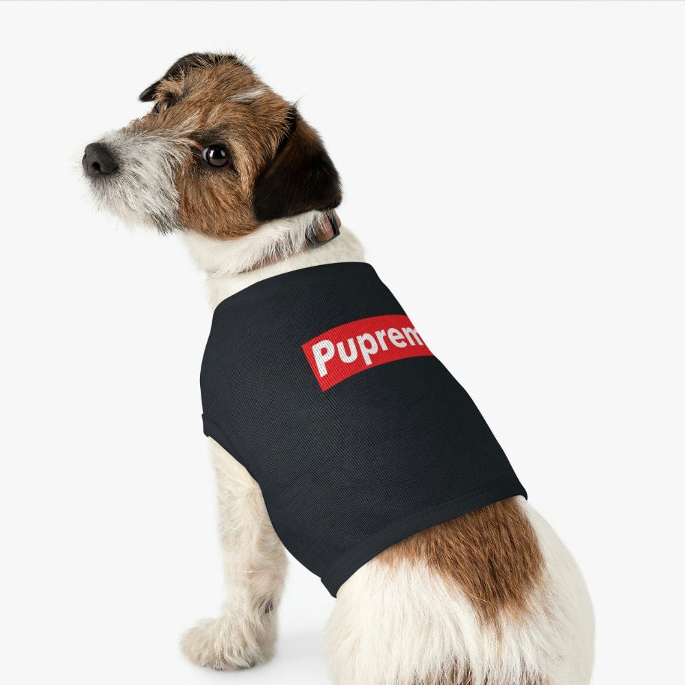 Pupreme Box Logo Monogram Hoodie | Paws Circle | Streetwear for Dog Red / S