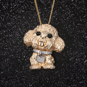 Cute Small Girl And Black Dog Pendant Necklace – Oval Link Chain, 40cm, Animal Theme
