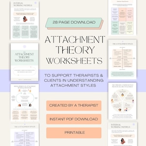 Werkbladen Hechtingstheorie Hechtingsstijlen voor psycho-educatie voor therapeuten over veilige, vermijdende, angstige en gedesorganiseerde hechtingstypen