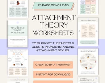 Attachment Theory Worksheets Attachment Styles for Therapist Psychoeducation on Secure, Avoidant, Anxious, Disorganized Attachment Types