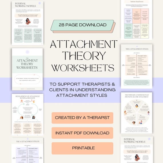 Attachment Theory Worksheets Attachment Styles for Therapist Psychoeducation on Secure, Avoidant, Anxious, Disorganized Attachment Types
