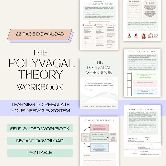 Polyvagal Theory Workbook for Nervous System Regulation Worksheets for Polyvagal Theory Nervous System Awareness and Window of Tolerance