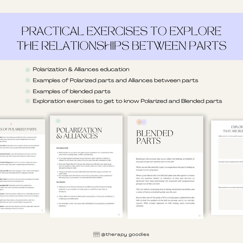 Internal Family Systems Workbook IFS Worksheets for Parts Exploration ...