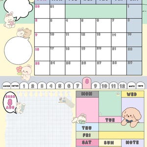 August Notepad 2026 Kawaii Digital Planner, Monthly & Weekly, iPad (PNG Download) - Etsy