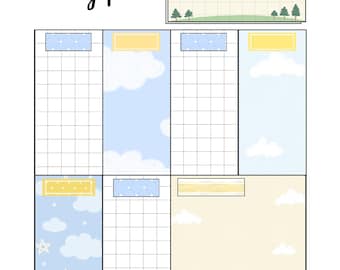Pastel Sky Weekly Planner | Undated Layout (Digital Download)