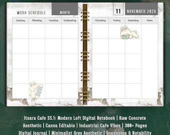 Planer cyfrowy na rok 2026 – Issara Cafe Loft, szablon Canva (ponad 300 stron)