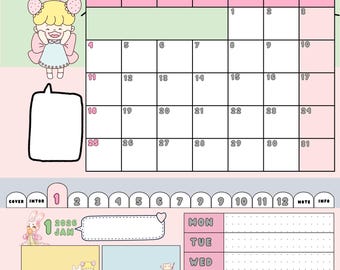 2026 Digital Planner, Kawaii Pastel Theme, GoodNotes, Notability (PNG Download)