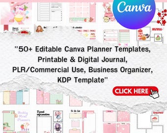 YuPlanner Digital Planner : Plum blossoms invite love Theme Digital Download Canva PDF file