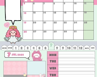 2026 Kawaii Digital Planner, Monthly & Weekly, iPad (PNG Download)