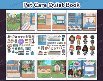 Toca Life Pet Care Center Pet adoption Center Digital Download | Vet Clinic, Grooming, Bird & Dog House, Backyard Play  for Toca World