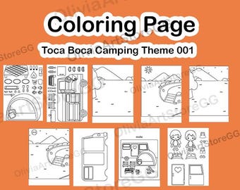 Toca Boca Camping Coloring Page: Paper Dolls Quiet Book (PDF)
