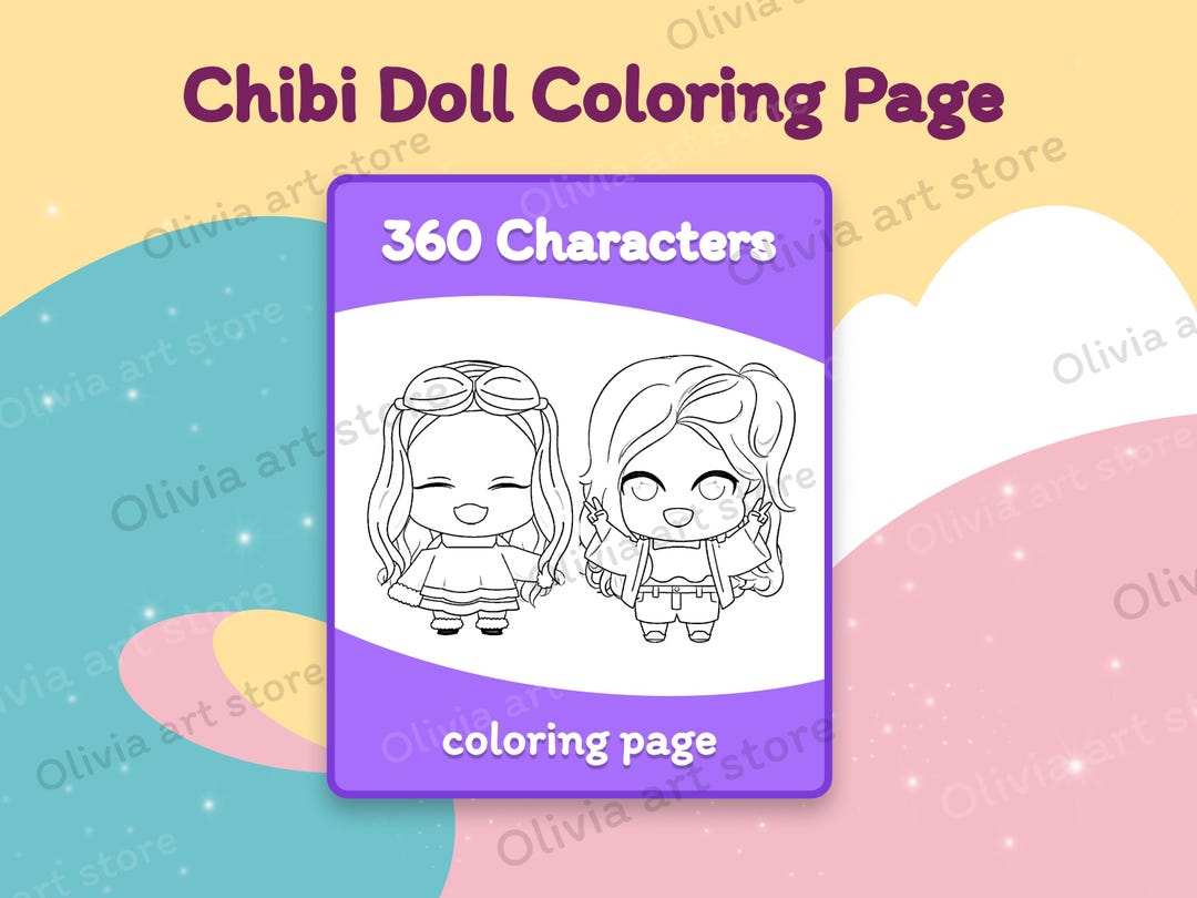 360 Characters Printable Chibi Doll Dress up Coloring Page Paper Doll ...
