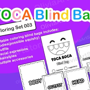 Kolorowanka Torba na Niewidoki Papier Toca Boca kolorowanka do druku DIY Torba na Niewidoki | Zestaw 003