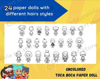 Set 003 | Toca Boca Paper Doll With Coloring Page for Different ...