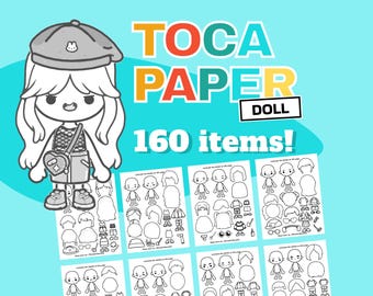 Toca Boca Papierpuppen - 250+ druckbare Anziehteile (Digitaler Download)