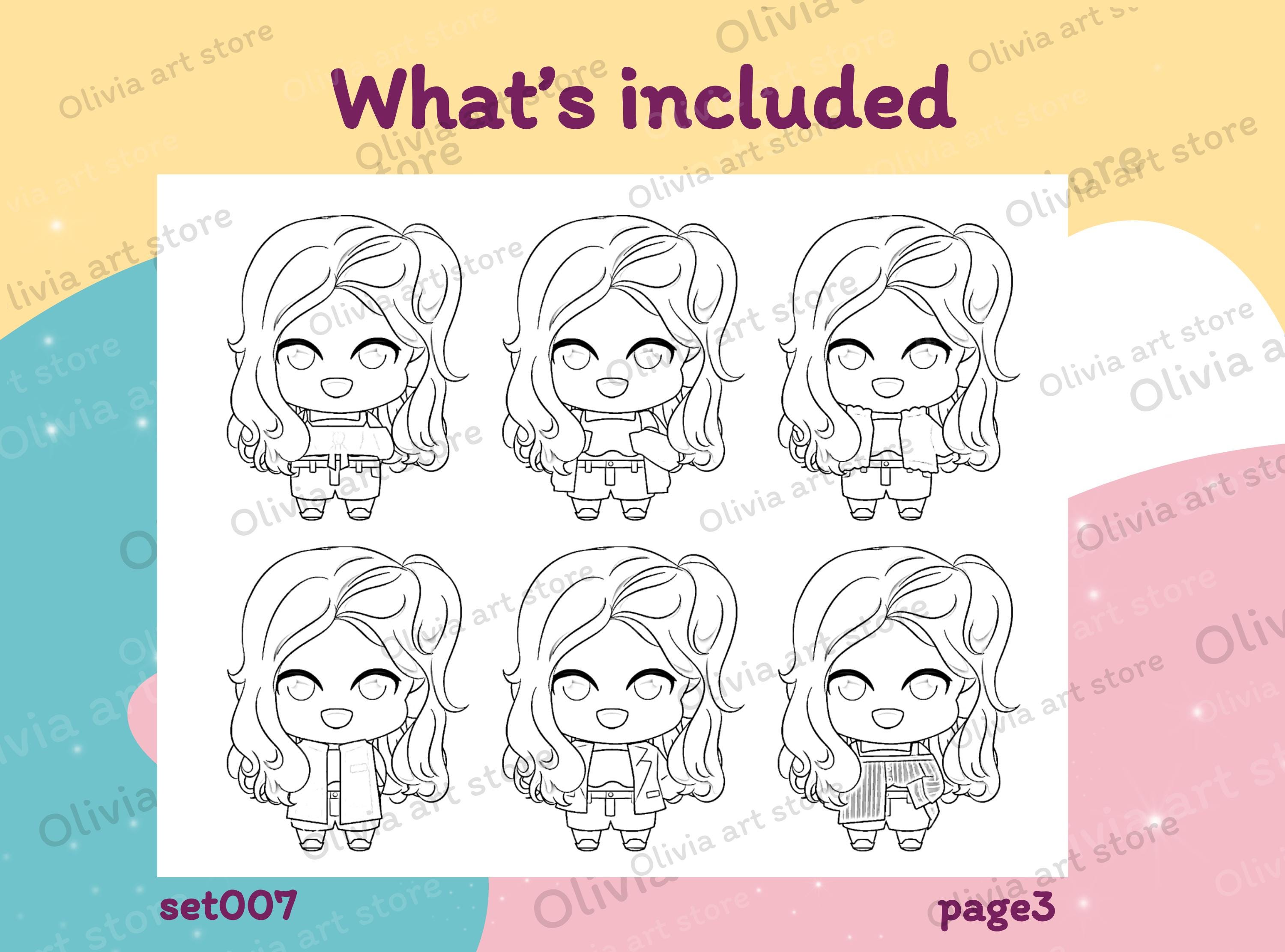 Printable Chibi Doll Dress up Coloring Page Paper Doll Dress up Game ...