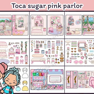Libro degli impegni stampabile a tema rosa zucchero Toca per bambini, lavoretti per bambini, libro degli impegni