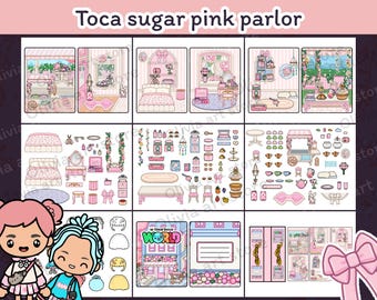 Toca sugar pink parlor theme printable busy book for kids craft kids busy book
