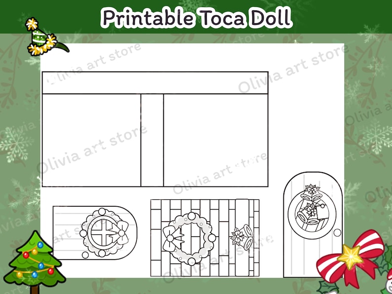 Toca Boca Coloring Page Christmas House Uncolored Toca Digital Download Quiet Book Printable ...