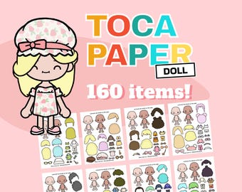 Toca Boca Paper Doll Dress Up Set: 160+ Printable Pieces (PDF Download