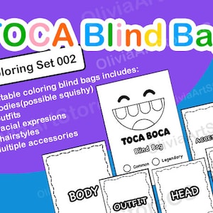 Toca Boca Borsa cieca in carta da colorare pagina borsa cieca pagina da colorare stampabile Borsa cieca fai da te / Set 002