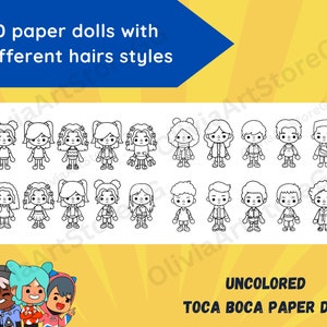set 001 | Toca boca coloring Toca life character tocaboca Printable Paper Doll Toca world toca house