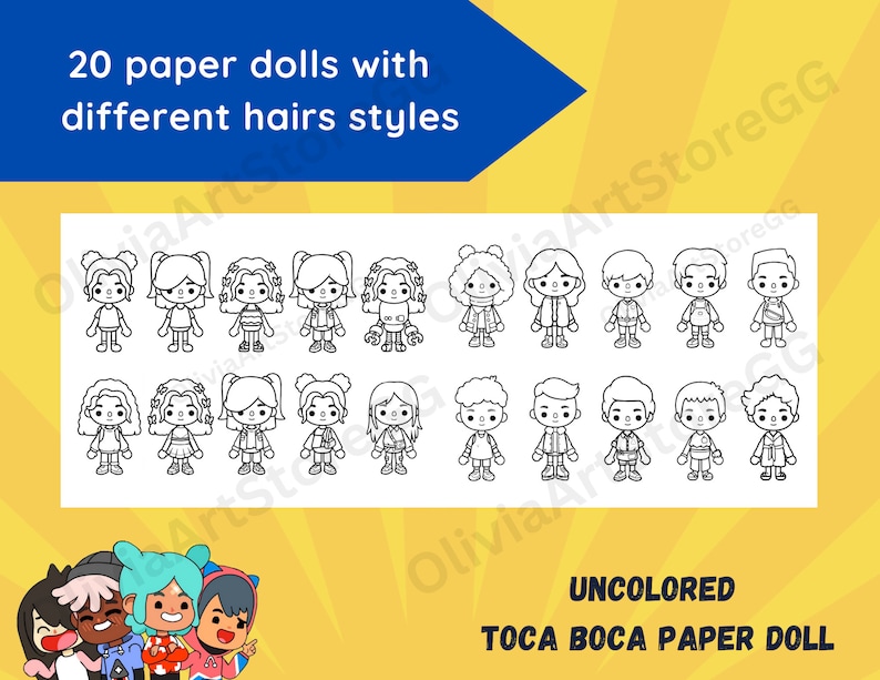 Toca Boca Coloring Toca Life Character Tocaboca Printable Paper Doll ...