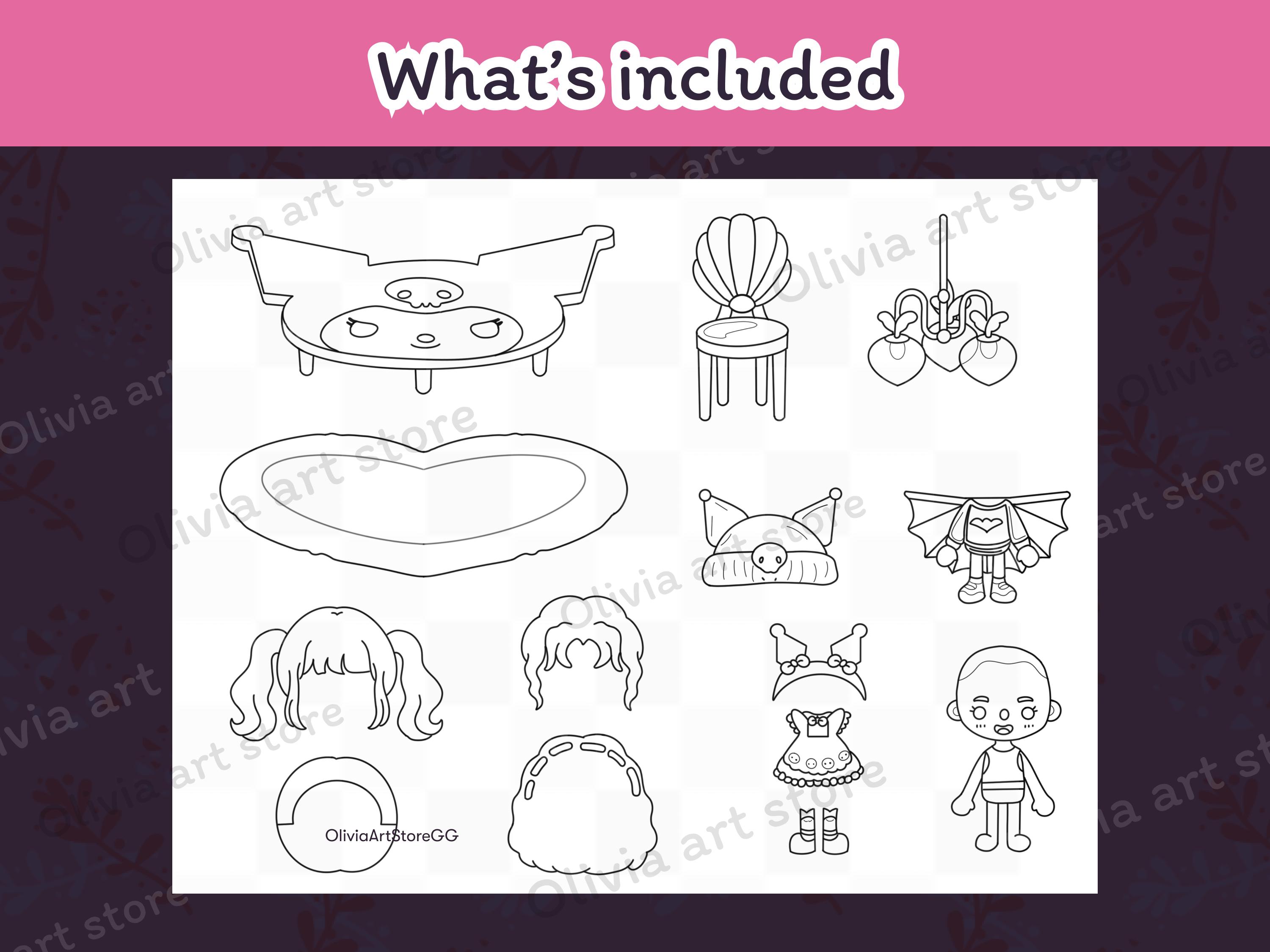 Toca Boca Coloring Page Kuromi House Coloring Page Kuromi Busy ...