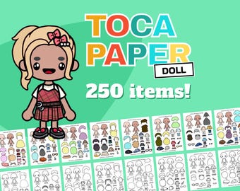 Toca Boca Paper Doll Printable: 250+ Item Coloring Activity (Digital Download)