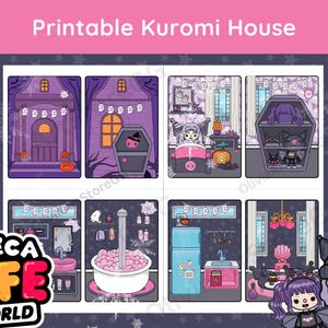 Kuromi Printable Toca Boca Papier Puppenhaus Halloween Quiet Buch DIY Projekt dekorierte Räume Papierbasteln für Kinderaktivität