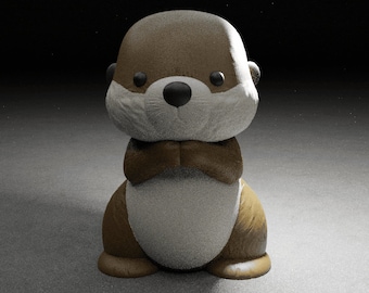 Cute Garden Otter 3D Print File STL File