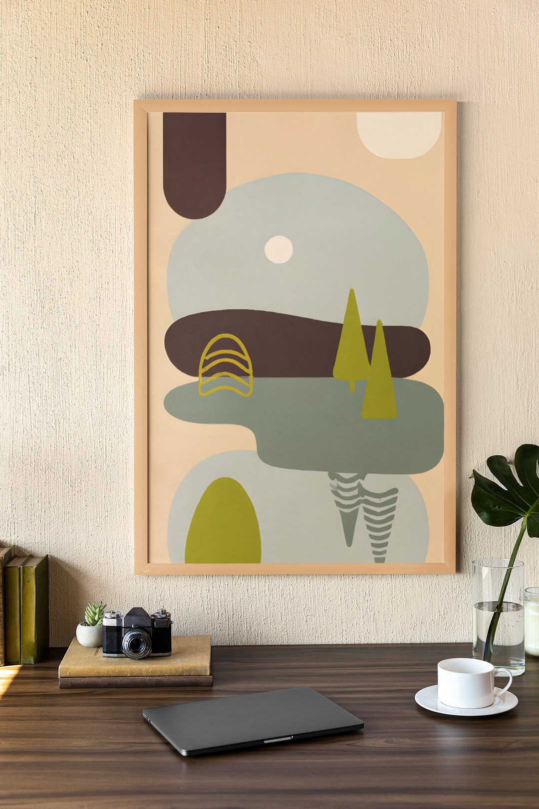 Mid Century Modern Printable Art nature 5, Digital Prints, Boho Art ...