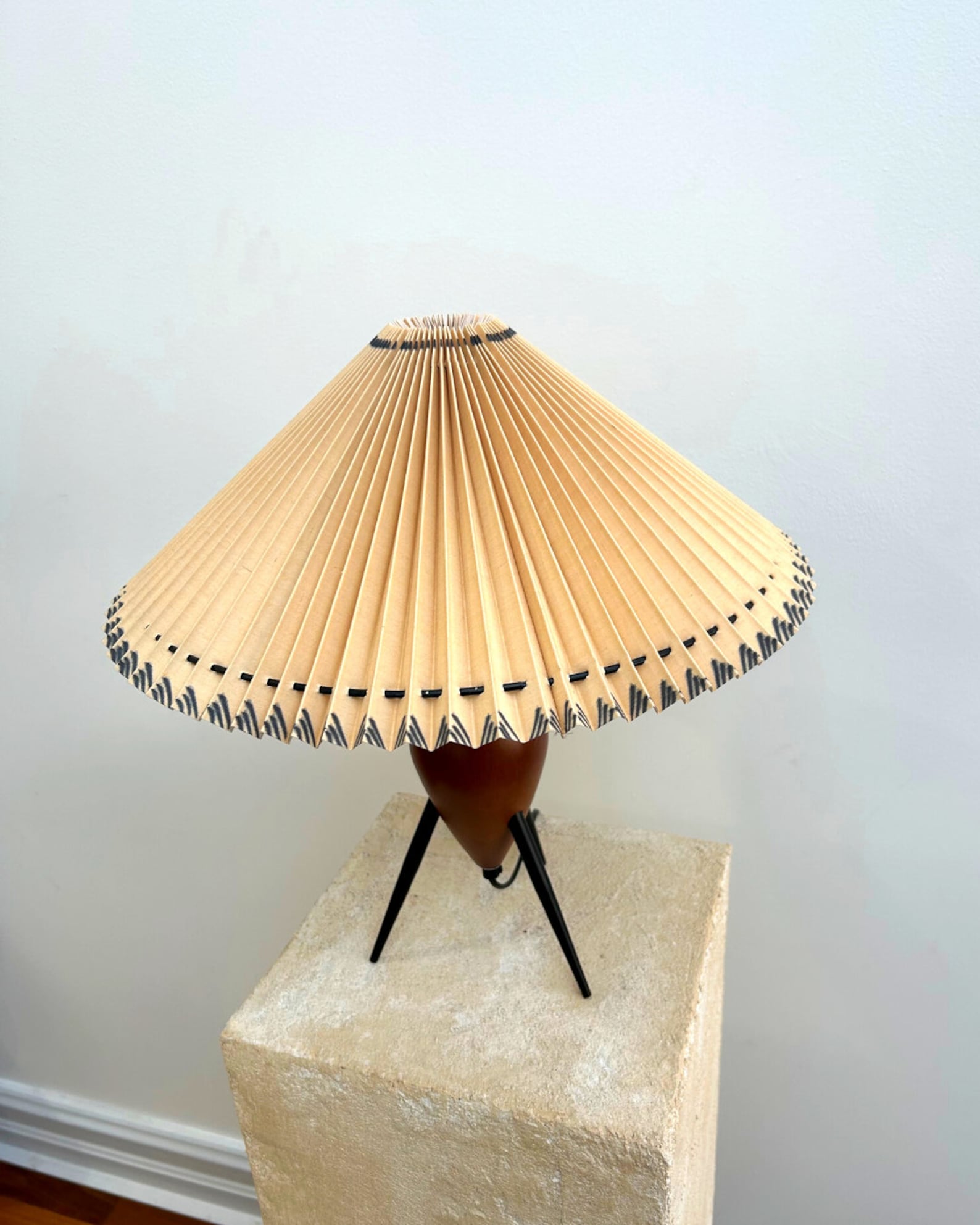 Mid Century Danish Japandi Style Wooden Pleated Lampshade - Etsy