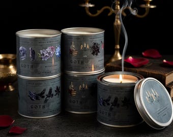 gothic candle, dark rose candle, spiritual candle, gothic decor, gothic fragrance, gothic inspired candle, incense candle, rose oud candle