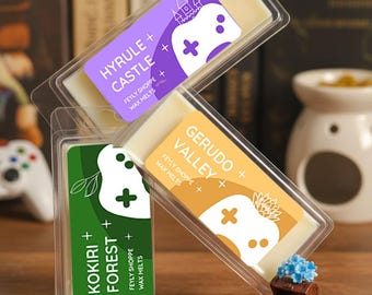 zelda wax melts, gamer wax melts, video game inspired wax melts, geeky wax melts, zelda candle, legend of zelda