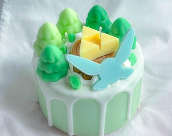 Kawaii Candle, Fantasy candle, Zelda candle, Game candle, lost woods, room decor, Birthday Gift, zelda dessert, zelda cake, gift ideas